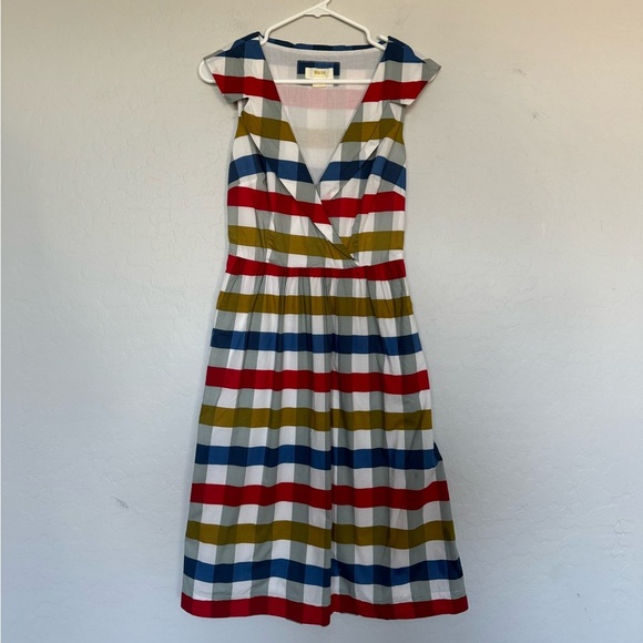 Anthropologie Maeve Cricket Club Big Gingham Check Plaid Dress Size 2 - Picture 3 of 13